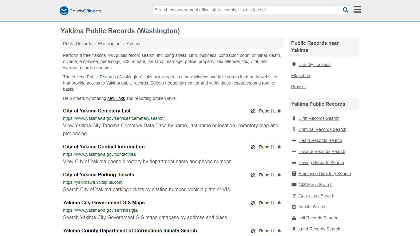 Public Records - Yakima, WA (Business, Criminal, GIS, Property & Vital ...